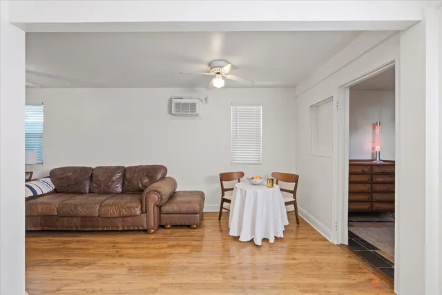 a living room with furniture