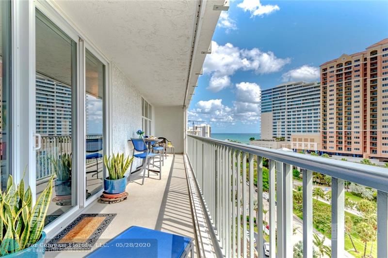Large east side facing balcony on 12 floor overlooking Fort Lauderdale Beach and views to Port Everglades