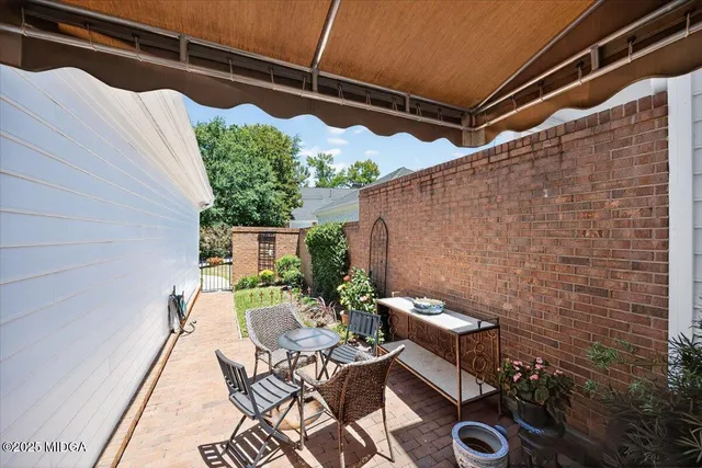 a outdoor space with furniture