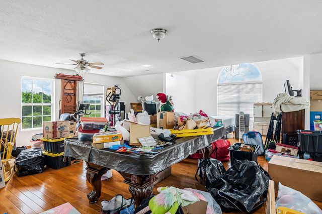 an aerial view of a house