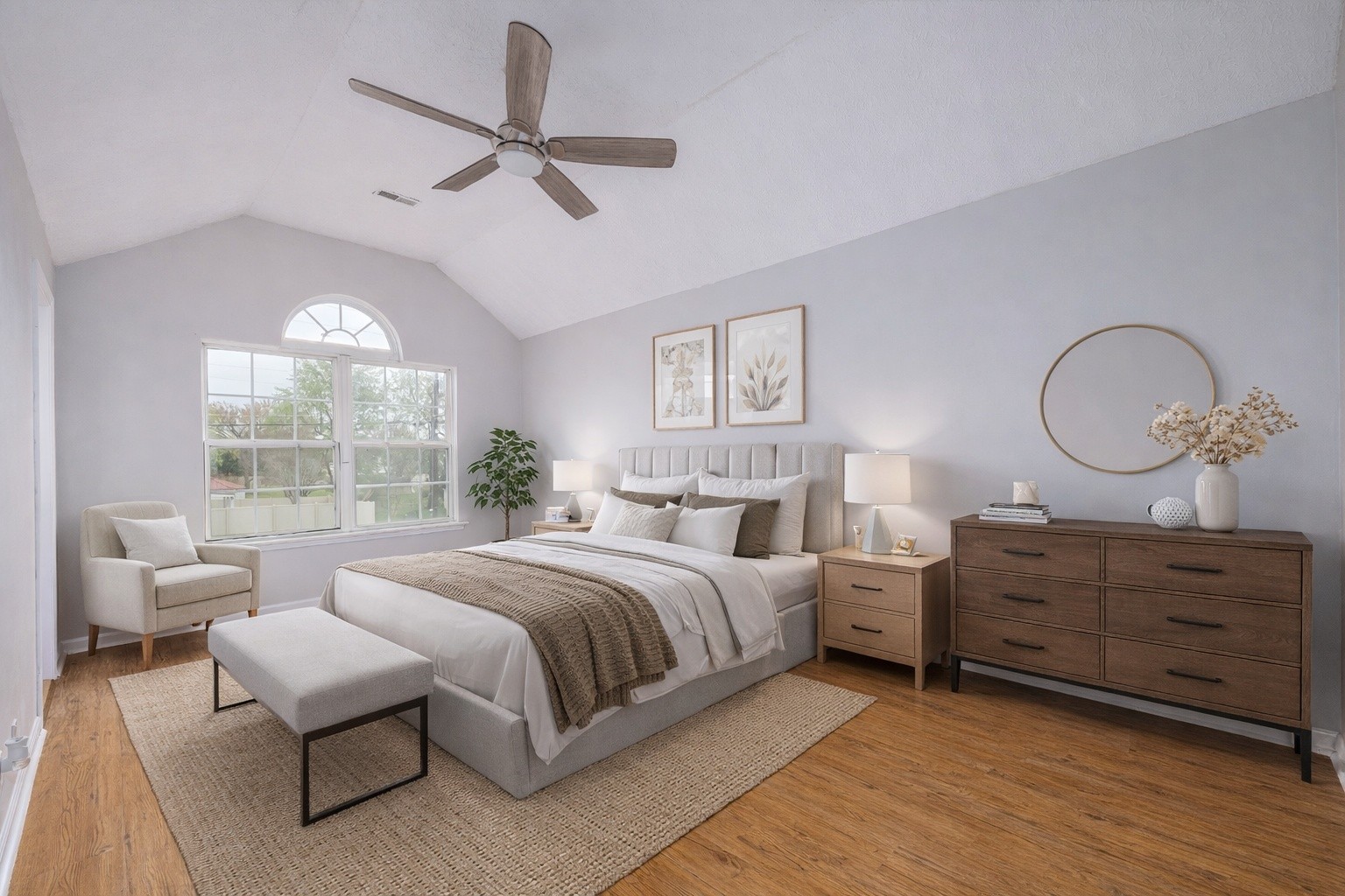 1209 Fall Parkway Murfreesboro, TN 37129 - Photo 8 of 22 a spacious bedroom with a bed a window and a chandelier