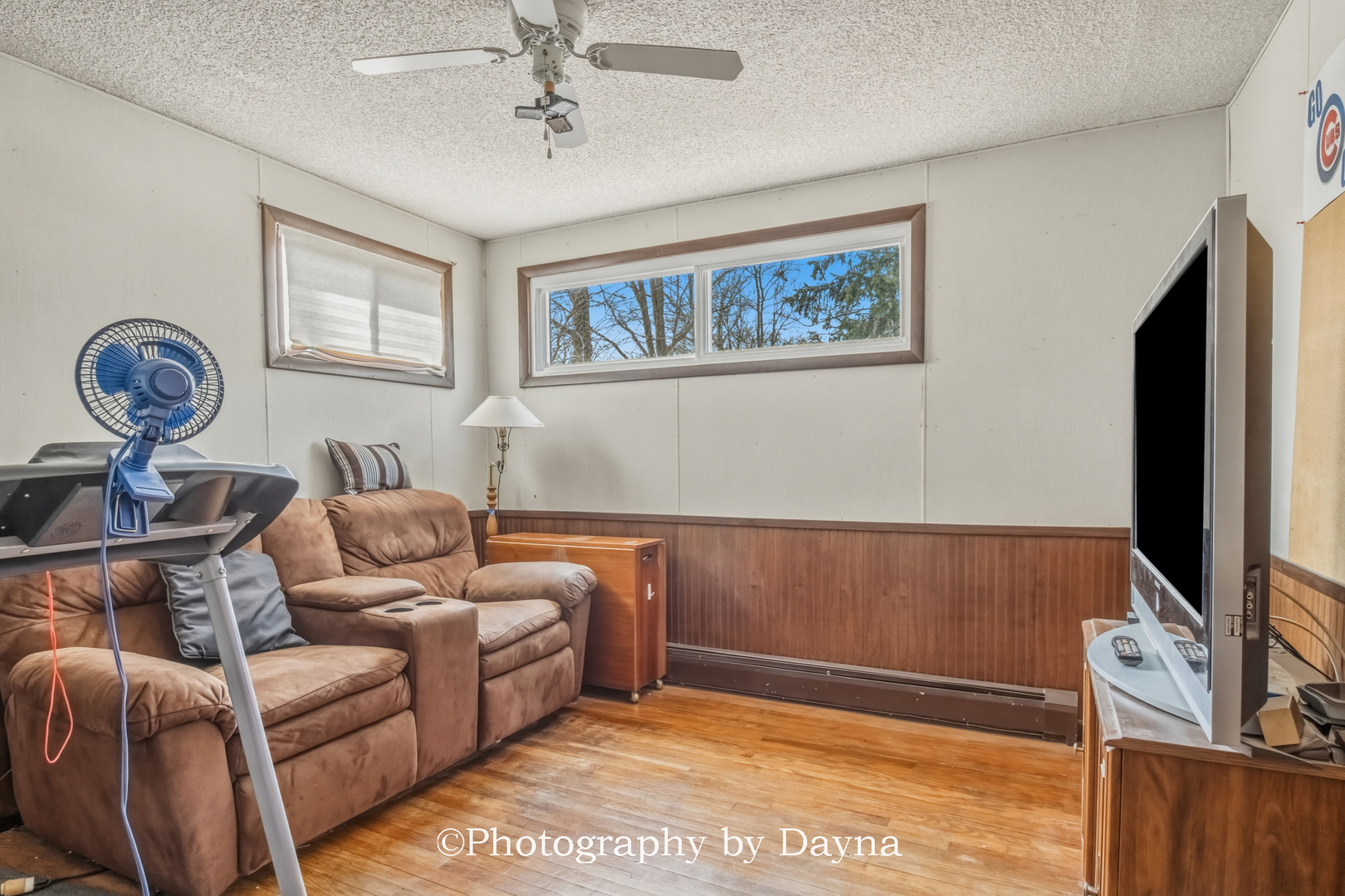 2857 River Road Kankakee, IL 60901 - Photo 19 of 35 a living room with furniture a flat screen tv and a wall painting