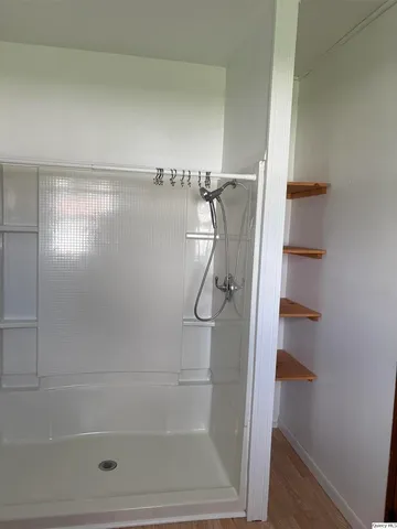 a bathroom with a shower