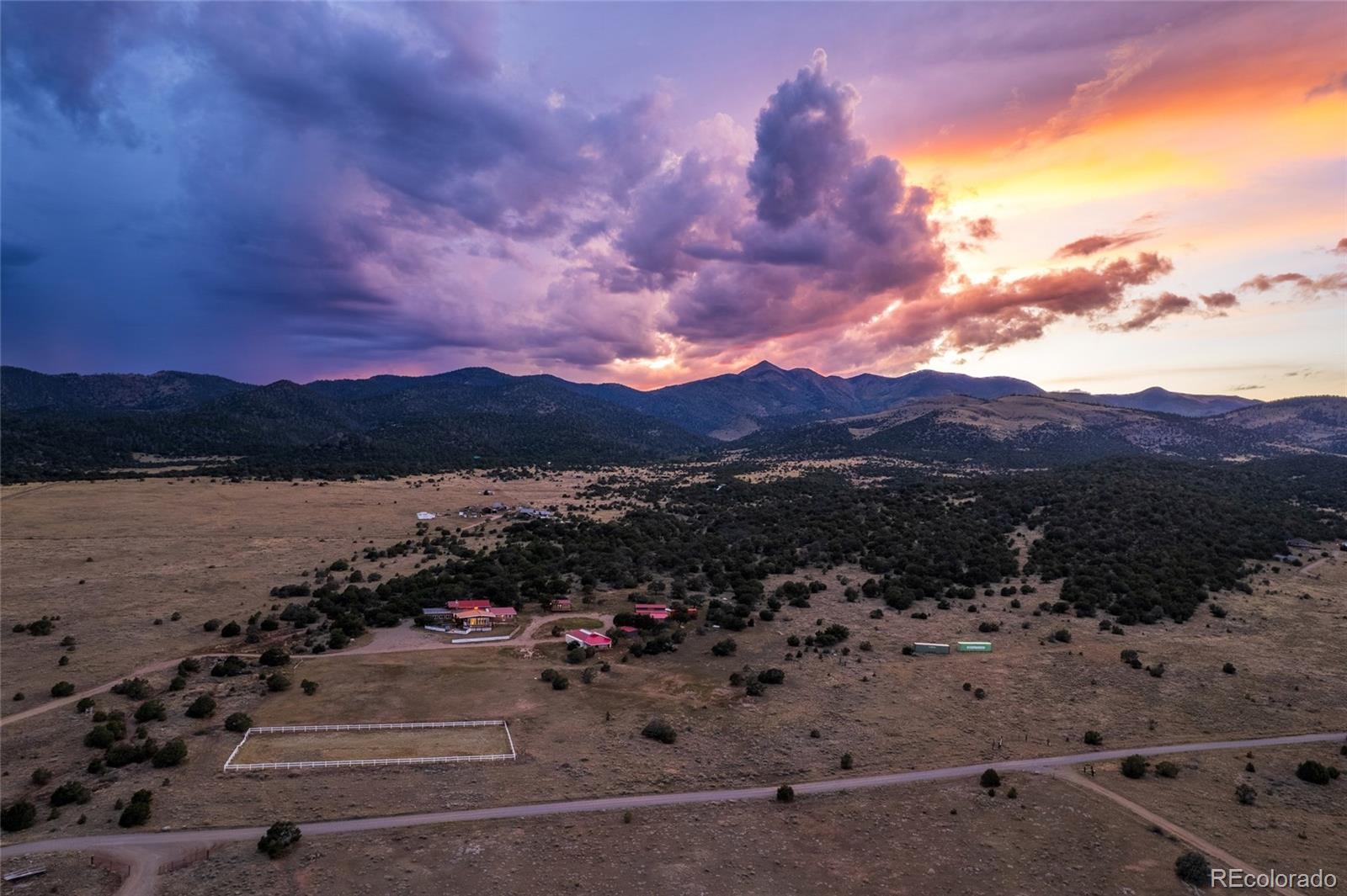 53997 County Rd LL56 Villa Grove, CO 81155 - Photo 1 of 34 a view of a city with sunset view