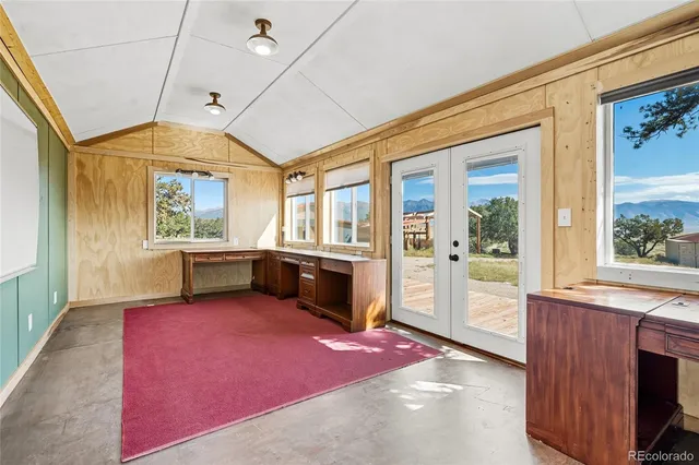 a view of backyard with green space