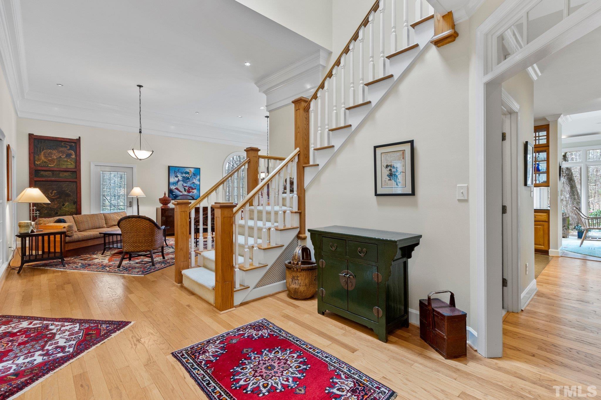 3518 Ridge Road Durham, NC 27705 - Photo 14 of 47 Lovely stair with oak rails leads to the second floor bedrooms.