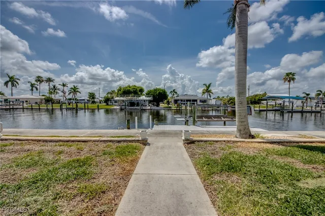 a view of a lake with houses