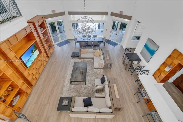 an aerial view of an outdoor space