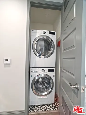 a utility room with a washer and dryer