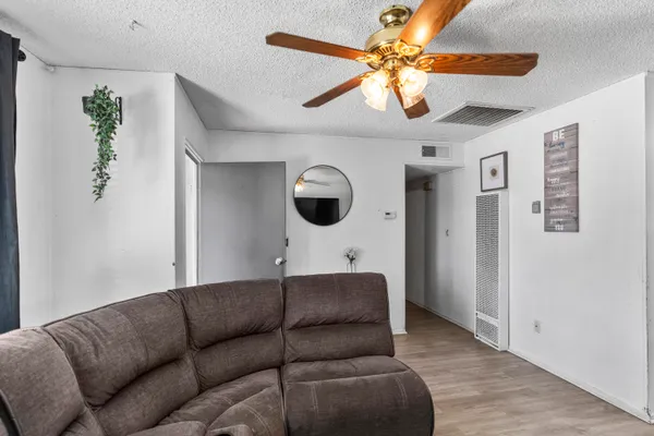 a living room with furniture