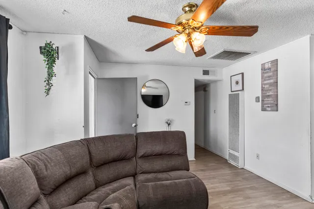 a living room with furniture