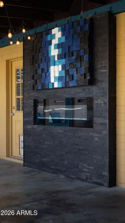 a view of patio with table and chairs potted plants