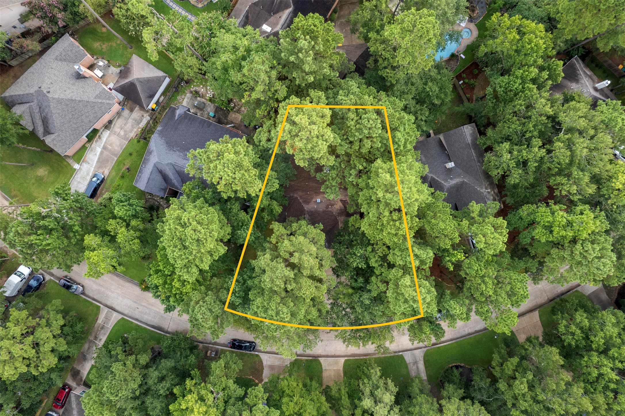 55 Terraglen Drive Spring, TX 77382 - Photo 33 of 33 an aerial view of residential house with outdoor space and trees all around
