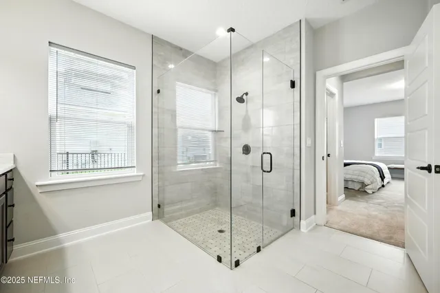 a aerial view of a house with a yard