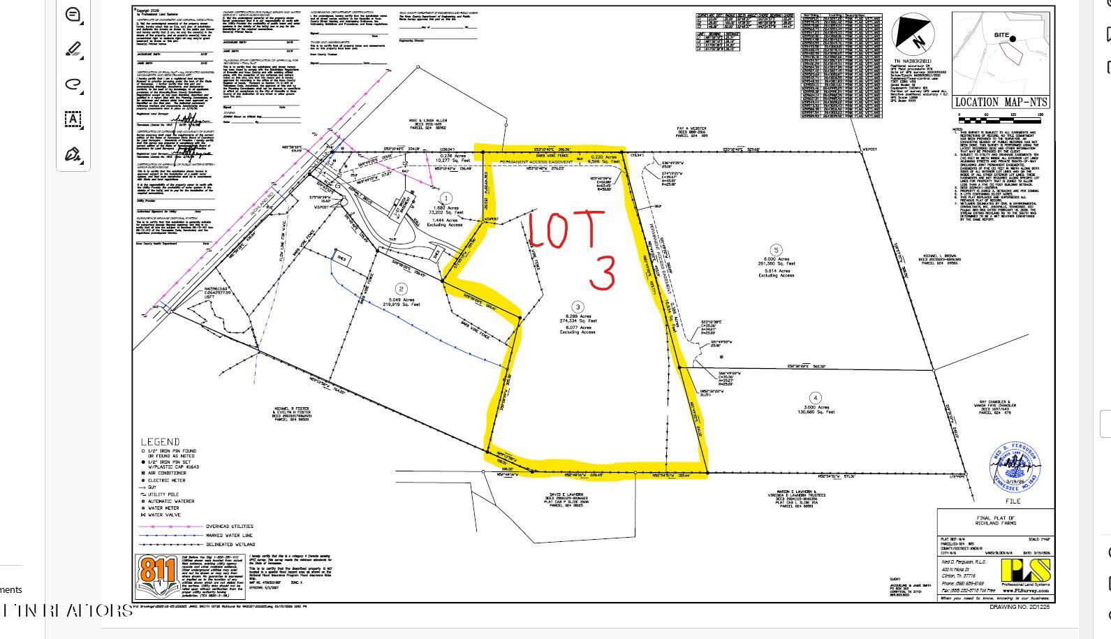 Lot 3 Richland Road Blaine, TN 37709 - Photo 23 of 24 Lot 3 Survey