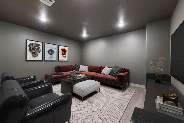 a living room with furniture