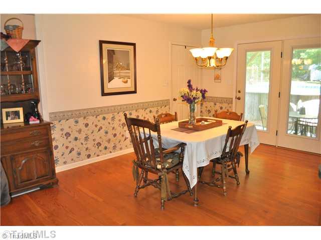 607 Silver Ridge Drive Lexington, NC 27292 - Photo 6 of 15 Dining Room. Dining room has hardwood floors. Leads to covered patio and pool area.