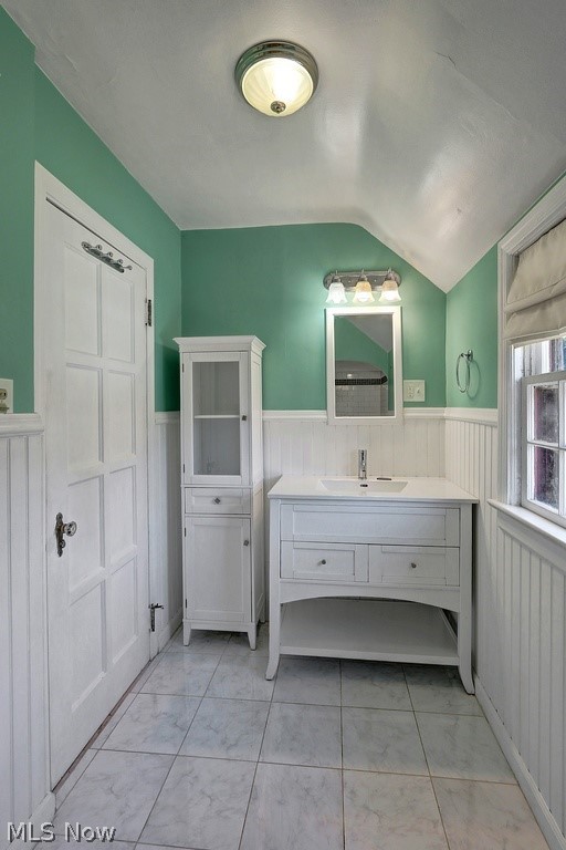 3451 Edison Road Cleveland Heights, OH 44121 - Photo 13 of 18 The updated second floor bath has bead board wainscoting, good storage.