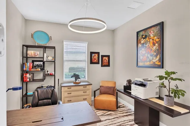 a view of a lake with a city