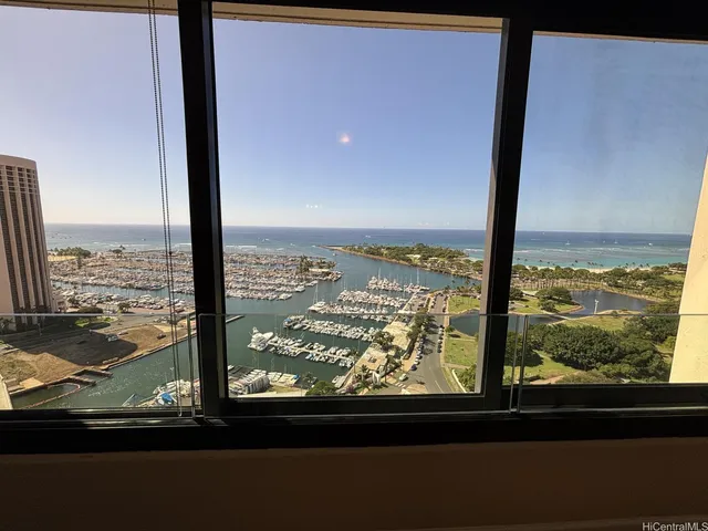 a view of ocean from a window
