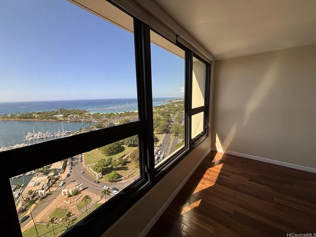 a view of an ocean from a balcony