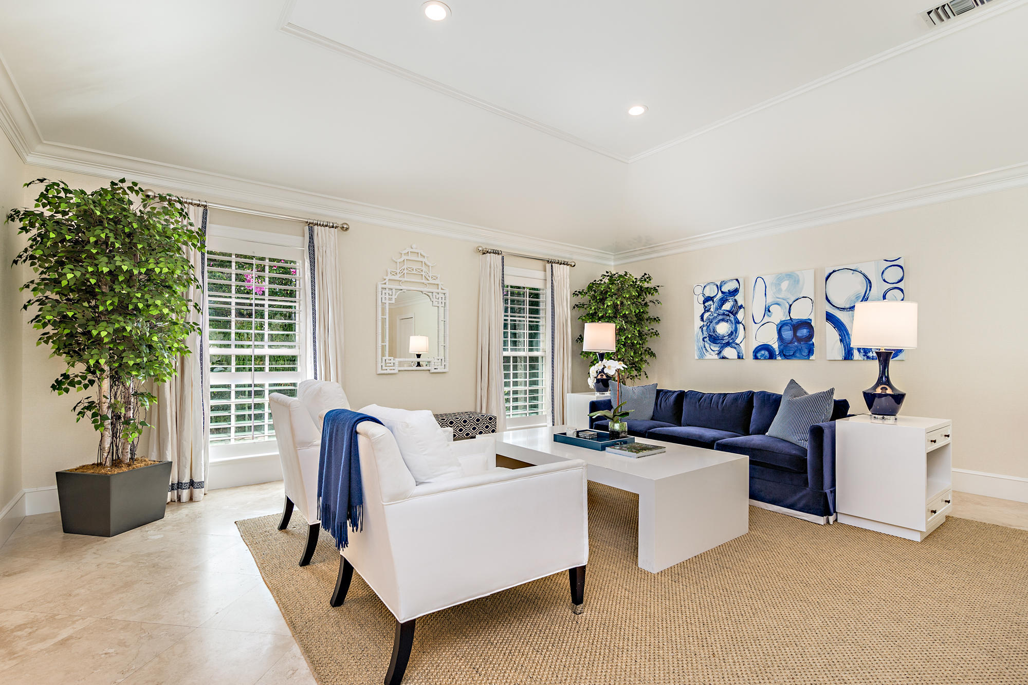 273 List Road Palm Beach, FL 33480 - Photo 4 of 26 a living room with furniture and a potted plant