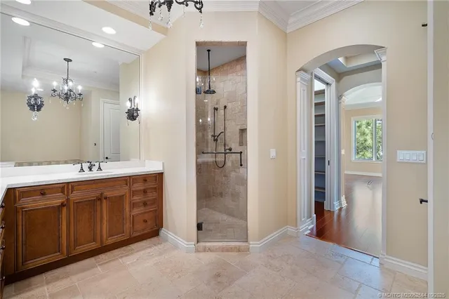a bathroom with a shower