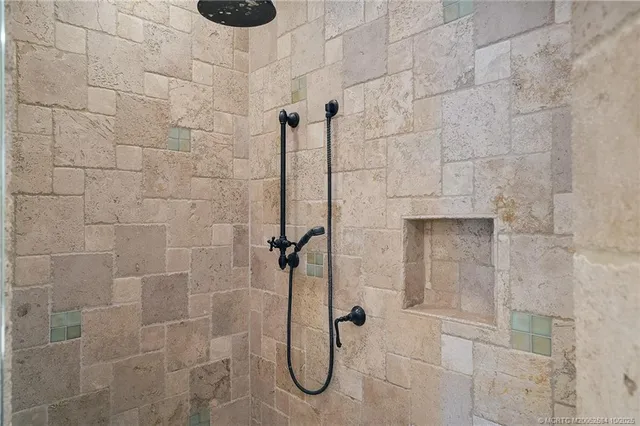 a bathroom with a tub