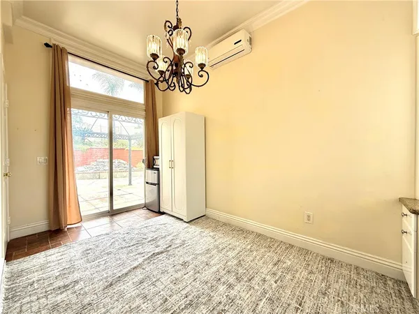 a view of a livingroom with a chandelier