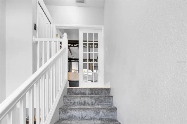 a view of a lake with a big yard