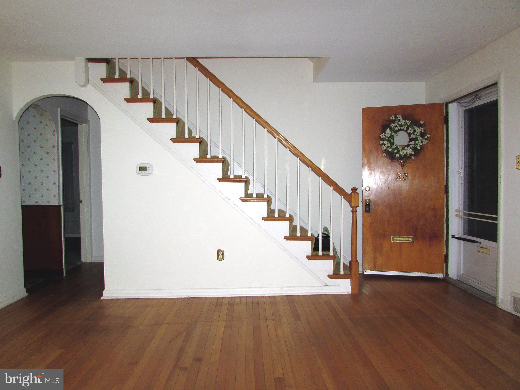 Living Room with original wood floor