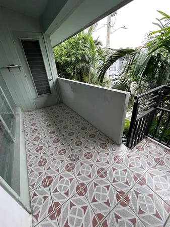 a view of a garden with a flower garden