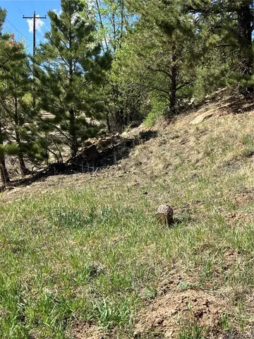 a view of a town with mountains in the background