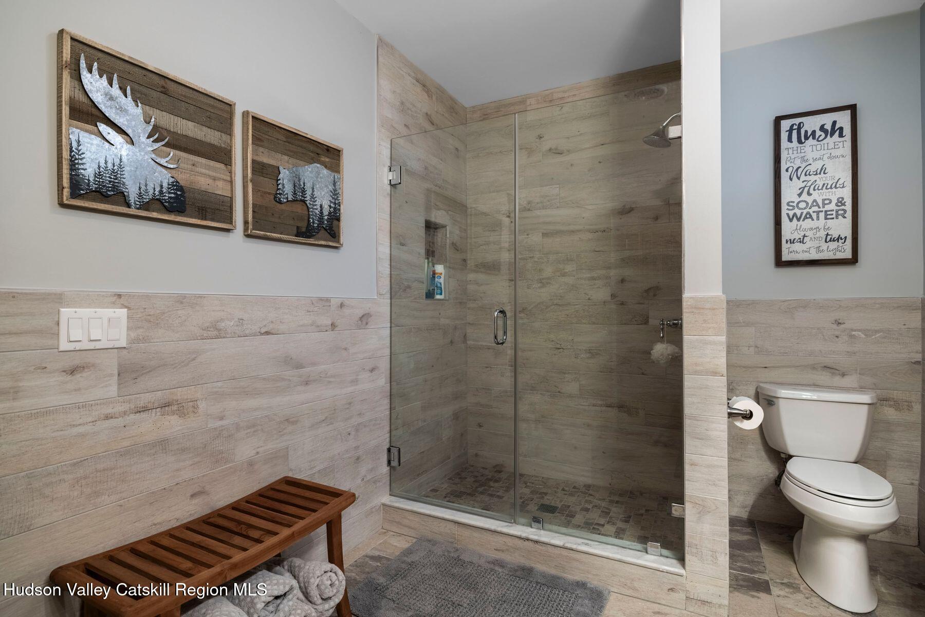 85 Conifer Lake Road West Jewett, NY 12444 - Photo 38 of 50 a bathroom with a toilet and a shower
