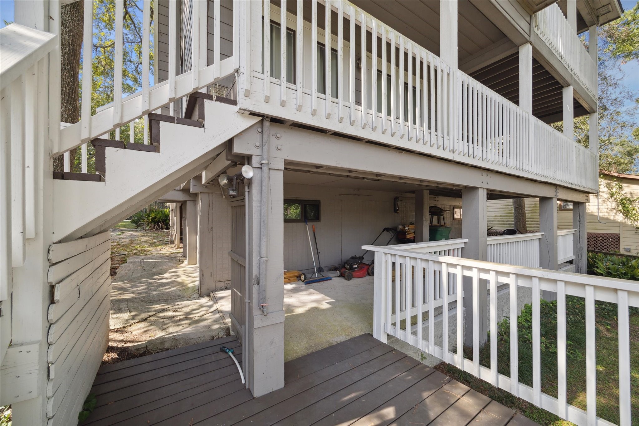 25814 Water Ridge Drive Houston, TX 77336 - Photo 30 of 42 Storage under balcony. Not photographed is basement workshop/storage room located on ground level.