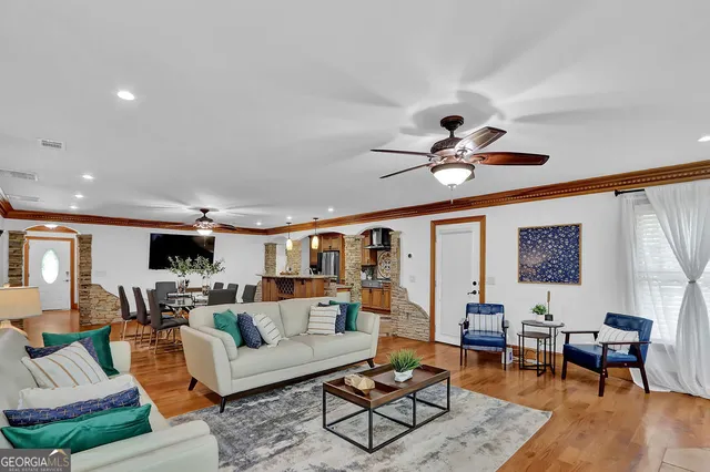 a view of a balcony with an outdoor space