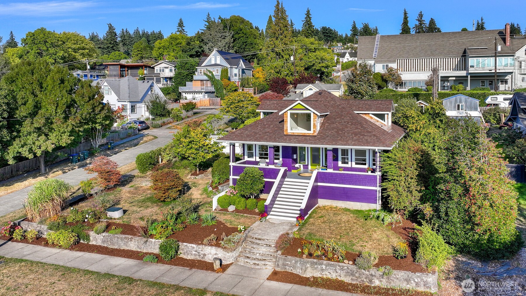 903 13th Street Bellingham, WA 98225 - Photo 3 of 40 an aerial view of a house with a yard