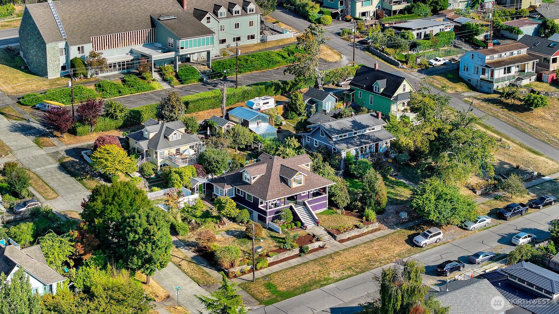 903 13th Street Bellingham, WA 98225 - Photo 4 of 40 an aerial view of residential house with outdoor space and street view
