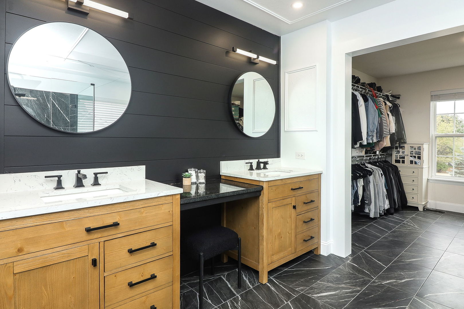 335 Forest Trail South Elgin, IL 60177 - Photo 26 of 47 a bathroom with a double vanity sink and a mirror