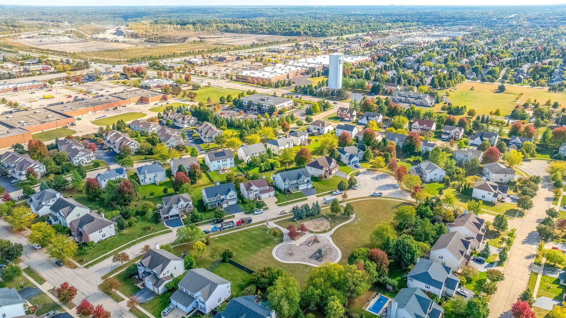 335 Forest Trail South Elgin, IL 60177 - Photo 44 of 47 an aerial view of residential houses with outdoor space