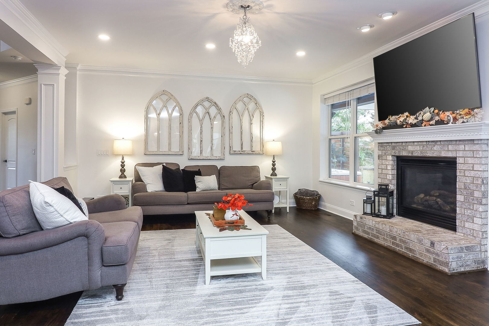 335 Forest Trail South Elgin, IL 60177 - Photo 5 of 47 a living room with furniture fireplace and flat screen tv