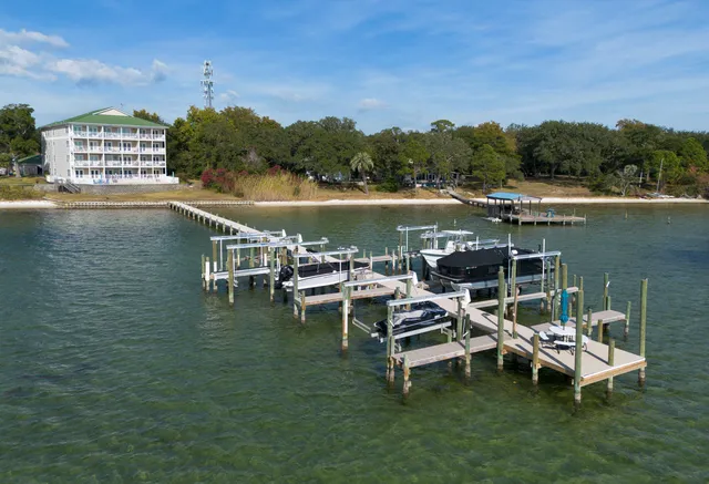 a view of a lake in front of the house