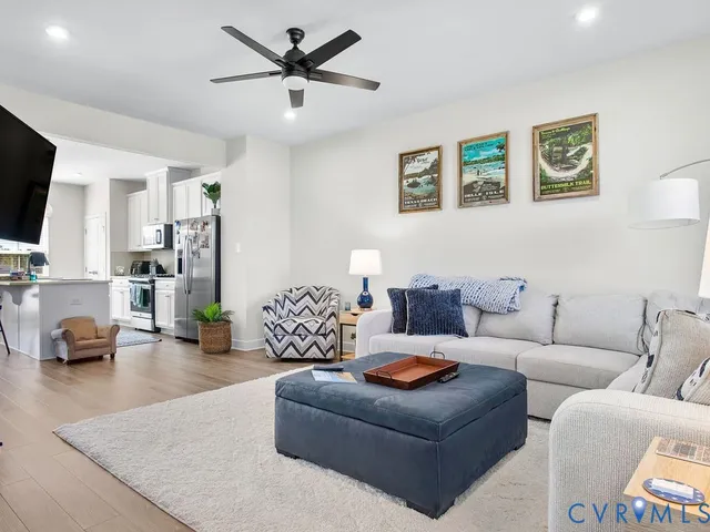 a living room with furniture