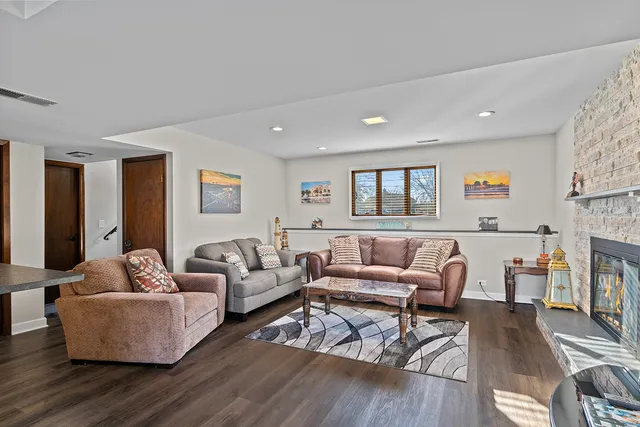 a living room with furniture and a couch