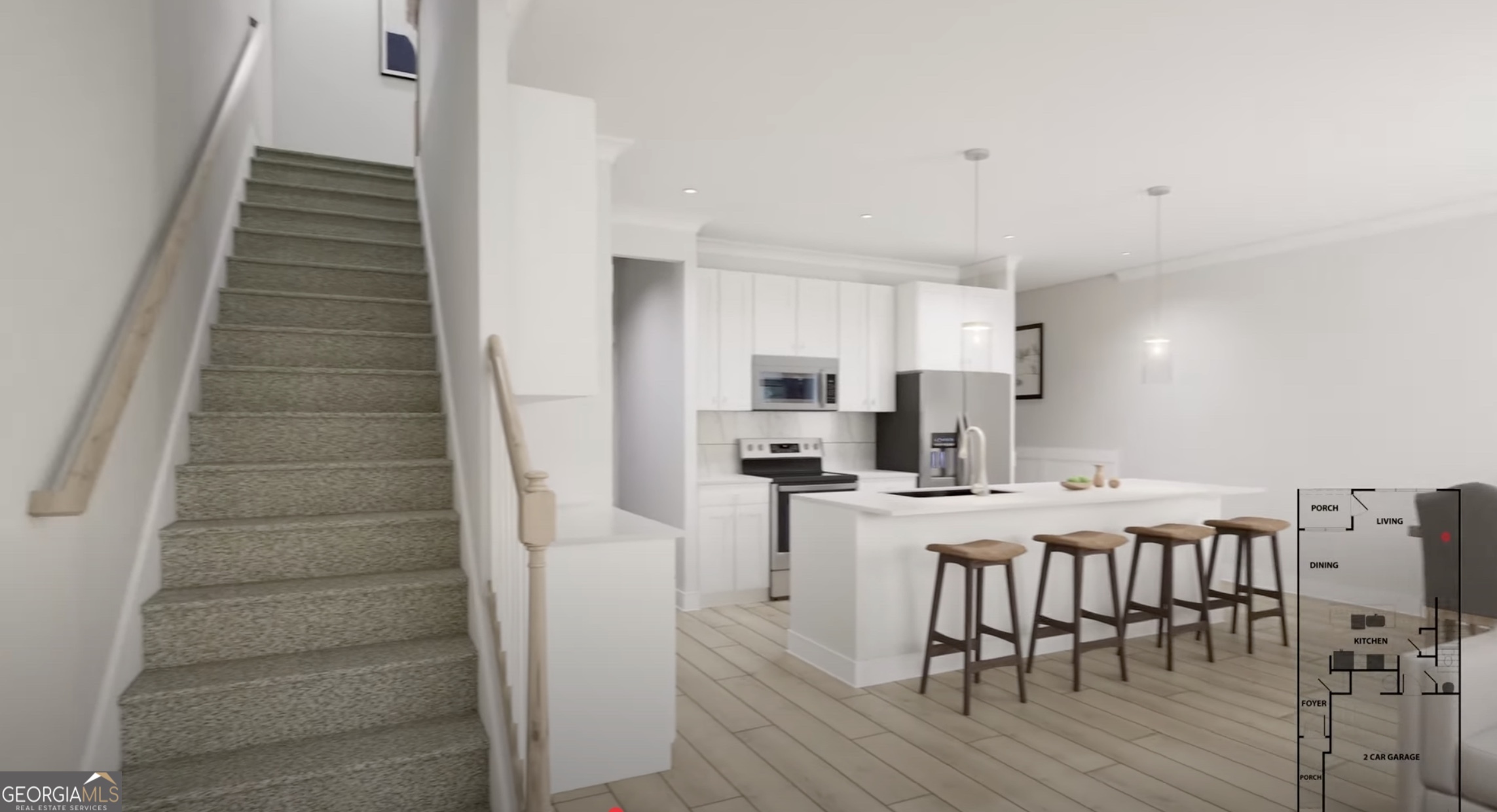 2278 Santa Fe Street, Unit 18 Morrow, GA 30260 - Photo 12 of 21 a kitchen with stainless steel appliances a stove top oven a sink refrigerator and cabinets