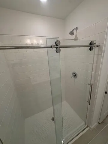 a bathroom with a shower