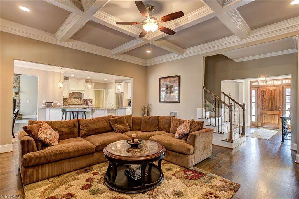 7500 Hearthridge Court Oak Ridge, NC 27310 - Photo 6 of 30 This home offers an open layout. Notice the coffered ceiling detail in the great room as well.
