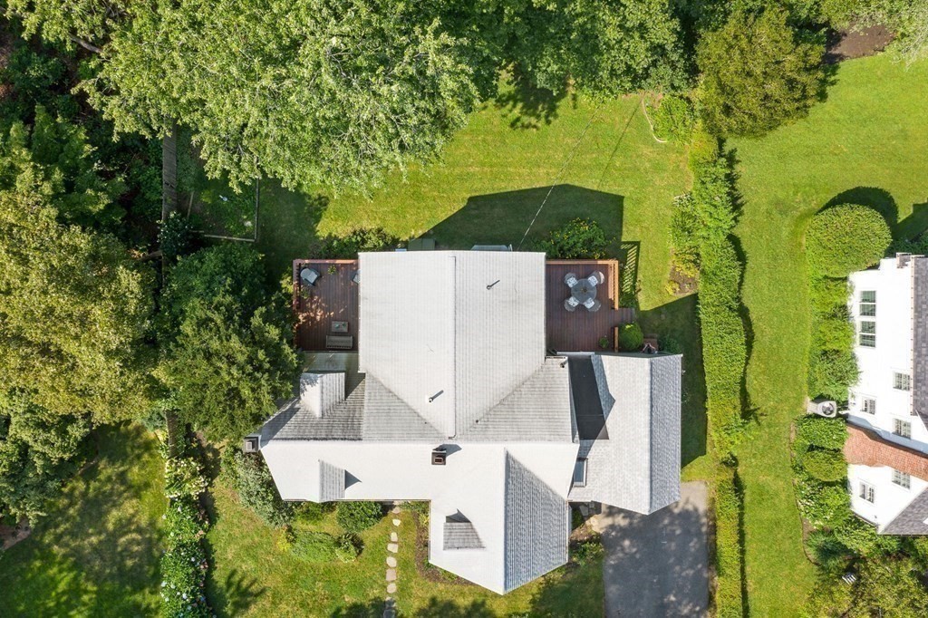 14 Rainbow Road Marblehead, MA 01945 - Photo 6 of 41 an aerial view of a house with swimming pool and large trees
