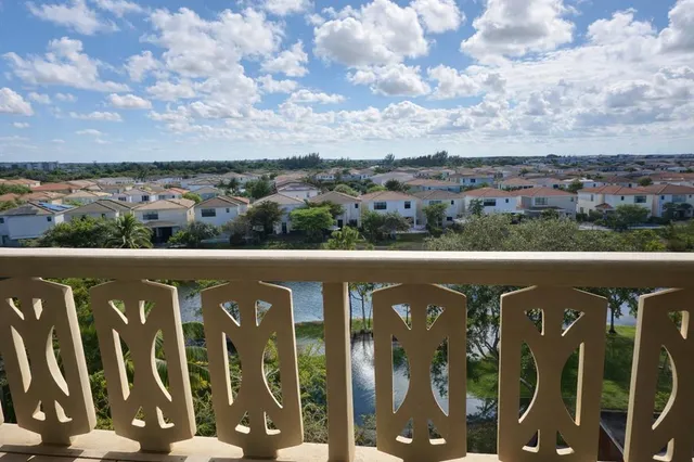 a view of a city with big yard