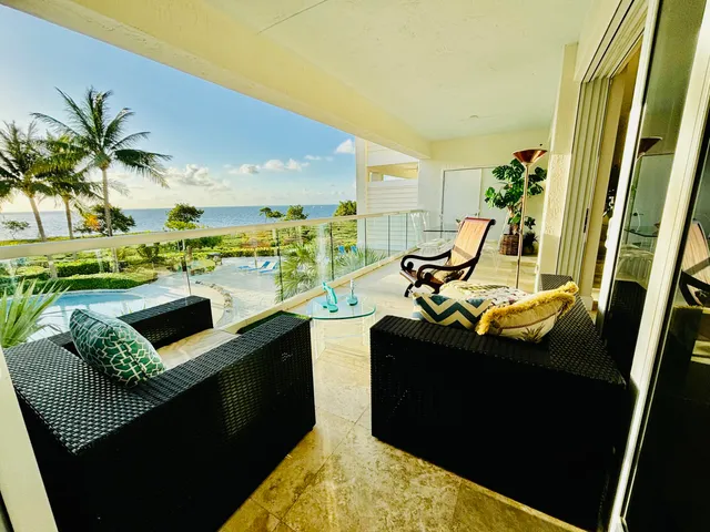 a view of outdoor space with seating space